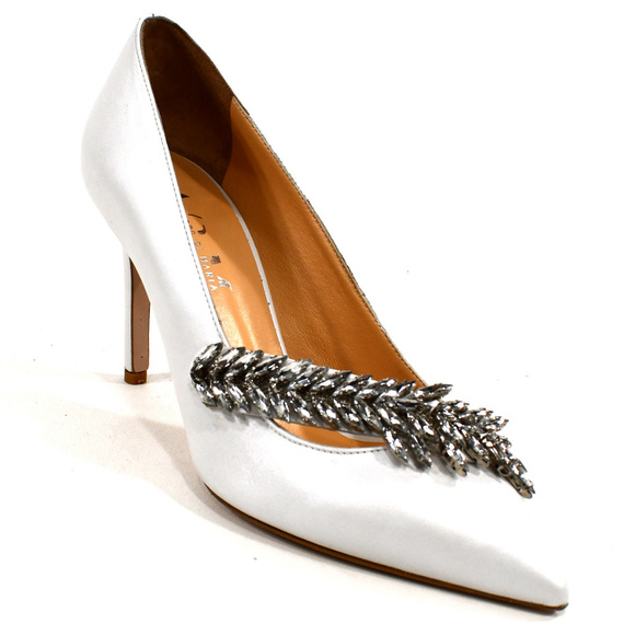 ALESSANDRO DI MARIA WHITE LEATHER PAMPS - Picture 3 of 8